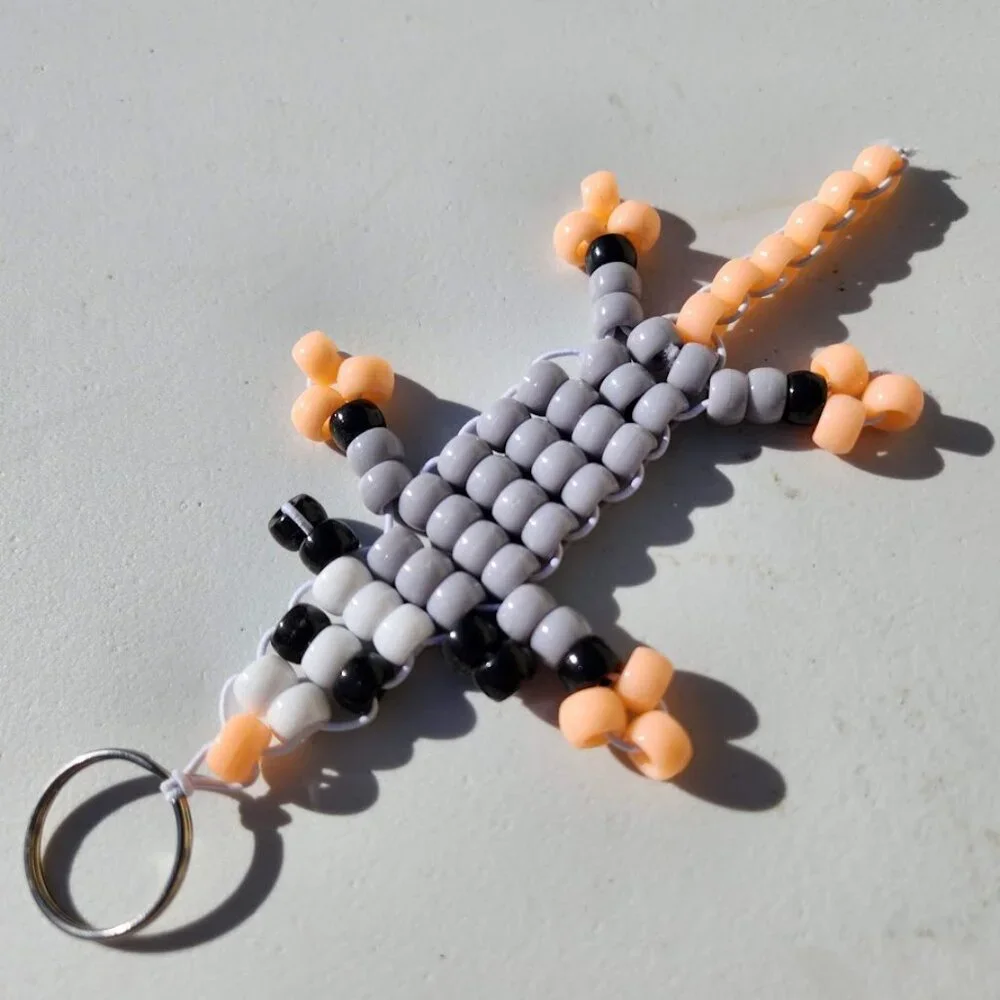 Handmade Opossum Pony Bead Keychain Christmas Kandi Beads Makes a great Easter b